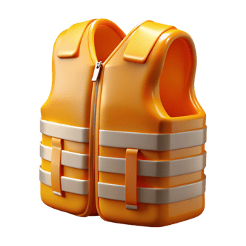 impressive creative Safety Vest Orange Reflective Transparent Background original png