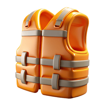serene abstract Safety Vest Orange Reflective Transparent Background detailed png