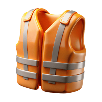 impressive artistic Safety Vest Orange Reflective Transparent Background original png