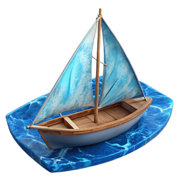 extraordinary contemporary Sailboat at Full Sail on Blue Ocean Transparent Background professional png