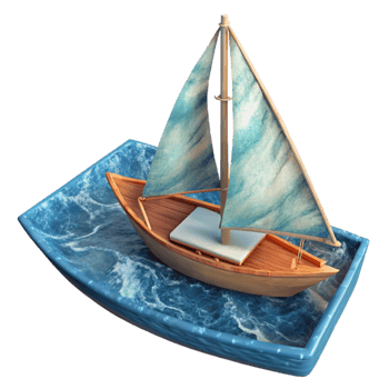 wonderful artistic Sailboat at Sea Cutout detailed png