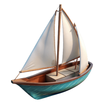 magnificent traditional Sailboat on Open Water White Sails Isolated high quality png