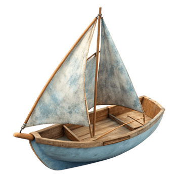 extraordinary minimalist Sailboat on Water Side View Transparent Background premium png