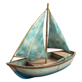 magnificent classic Sailboat on Water Side View Transparent Background high quality png