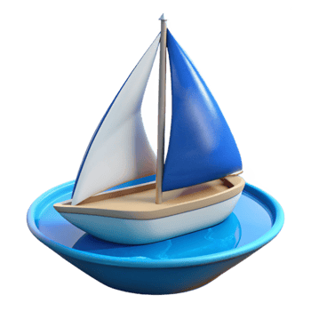 elegant vintage Sailboat White Sails Blue Water Cutout exclusive png