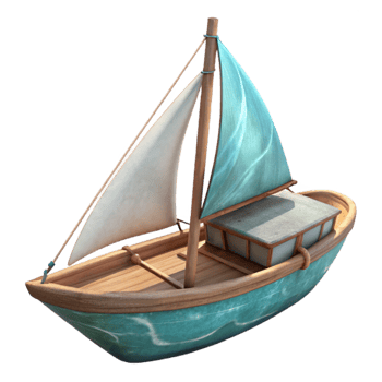 extraordinary minimalist Sailing Boat on Calm Water Transparent Background authentic png