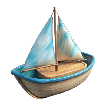 dramatic abstract Sailing Boat on Calm Water Transparent Background genuine png
