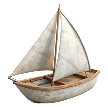 elegant classic Sailing Boat White Sails Cutout Element professional png