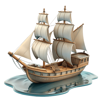 wonderful contemporary Sailing Ship on Calm Water Transparent professional png
