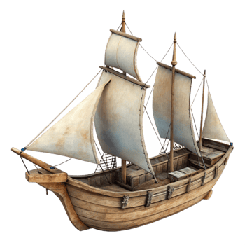 elegant traditional Sailing Ship Side View Transparent Background premium png