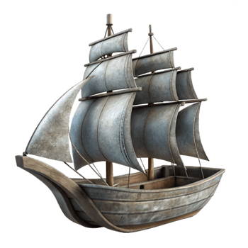 wonderful traditional Sailing Ship Silhouette Cutout on Transparent Background genuine png