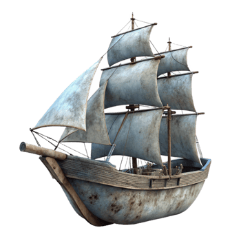 stunning modern Sailing Ship Silhouette Cutout on Transparent Background original png