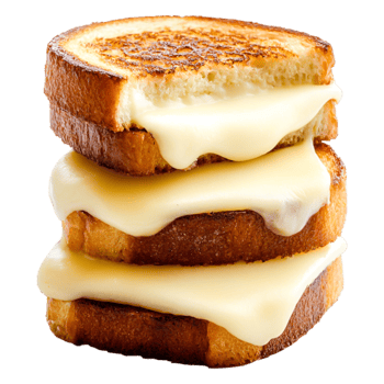 Deliciously Melted Cheese Sandwich Stacked on Grilled Bread png