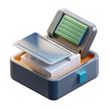 vibrant creative Scanner with Document Feeder Top View Isolated Cutout exclusive png