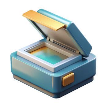 extraordinary minimalist Scanner with Document Feeder Top View Isolated Cutout authentic png