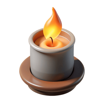 impressive minimalist Scented Candle Burning Flame Cutout Transparent Background genuine png