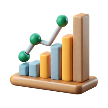 vibrant creative Scientific Graph Chart Upward Trend Transparent Background Cutout premium png