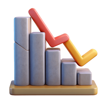 beautiful contemporary Scientific Graph with Downward Trend Cutout exclusive png