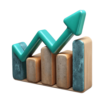 vibrant vintage Scientific Graph with Upward Trend Cutout high resolution png