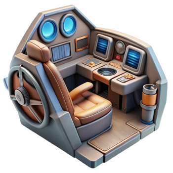 impressive artistic Sci Fi Spaceship Cockpit View Transparent Background high resolution png
