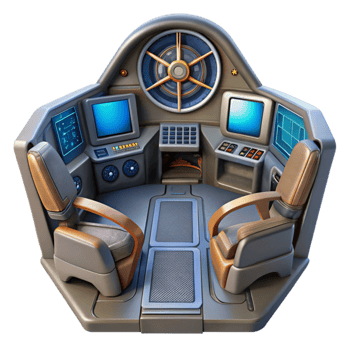 dramatic traditional Sci Fi Spaceship Cockpit View Transparent Background exclusive png