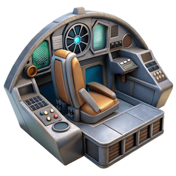 serene artistic Sci Fi Spaceship Cockpit View Transparent Background high resolution png