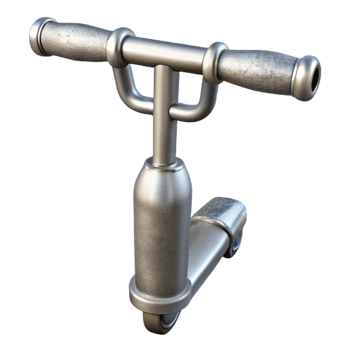 magnificent vintage Scooter Handlebars Silver Metal Cutout Transparent Background genuine png