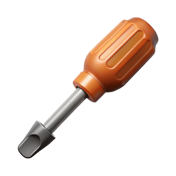 elegant traditional Screwdriver Flat Head Metal Shaft Cutout png