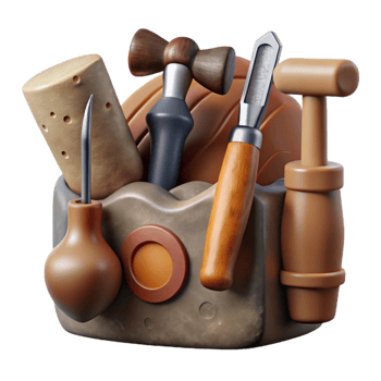 impressive vintage Sculpting Tools Set Cutout high resolution png