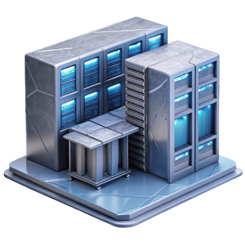 beautiful abstract Secure Server Room with Racks Transparent Background Isolated high quality png