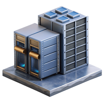 vibrant minimalist Secure Server Room with Racks Transparent Background Isolated detailed png