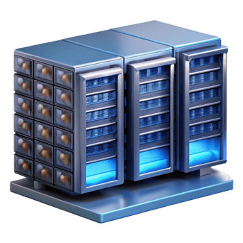 dramatic contemporary Secure Server Room with Racks Transparent Background Isolated professional png