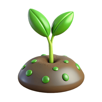 serene abstract Seedling Growing in Soil Growth Concept Green Shoots Cutout detailed png
