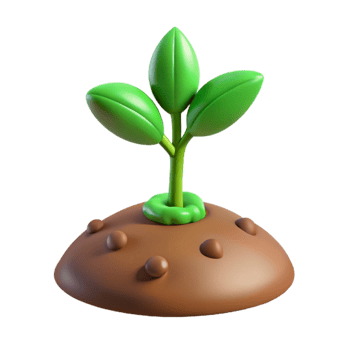 dramatic artistic Seedling Growing in Soil Growth Concept Green Shoots Cutout exclusive png