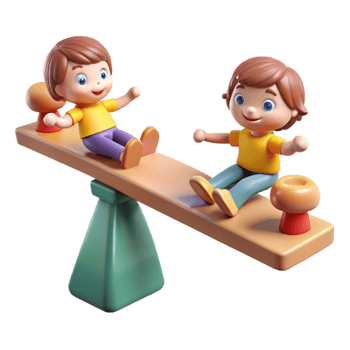 stunning minimalist Seesaw with Children Playing Isolated high quality png