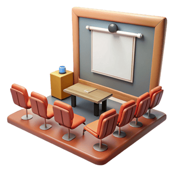 extraordinary vintage Seminar Room with Projector Screen Isolated Cutout exclusive png