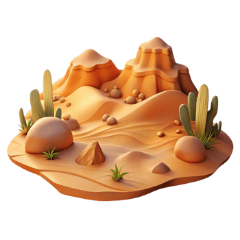 impressive artistic Serene Desert Landscape with Warm Tones Transparent Background premium png