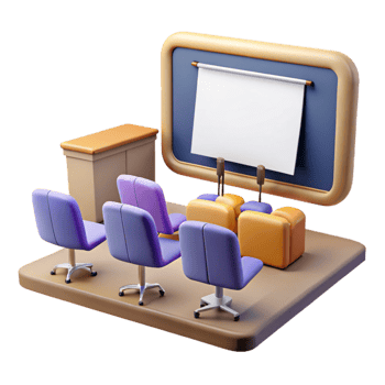 stunning contemporary Seminar Room with Projector Screen Isolated Cutout png