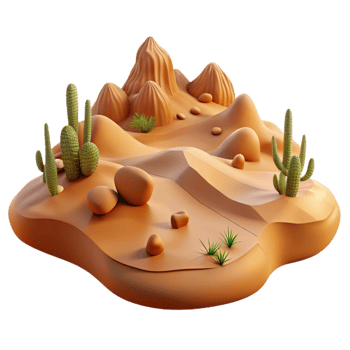 wonderful creative Serene Desert Landscape with Warm Tones Transparent Background exclusive png