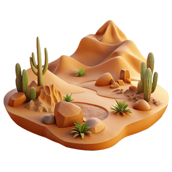 beautiful creative Serene Desert Landscape with Warm Tones Transparent Background original png