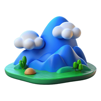 stunning vintage Serene Landscape with Blue Sky Isolated Cutout premium png
