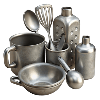 extraordinary abstract Set of Silver Kitchen Utensils Cutout professional png