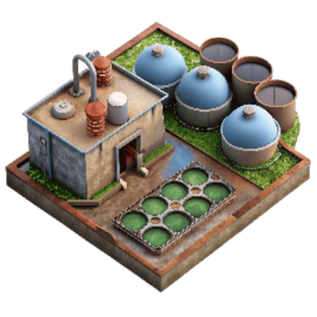 beautiful vintage Sewage Treatment Plant Aerial View Isolated detailed png