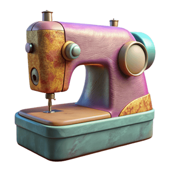 magnificent artistic Sewing Machine Side View Transparent Background professional png