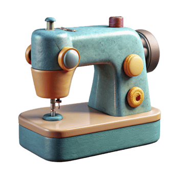 serene artistic Sewing Machine Side View Transparent Background png