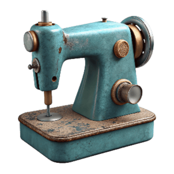 vibrant contemporary Sewing Machine Vintage Style Side View Cutout Transparent Background genuine png
