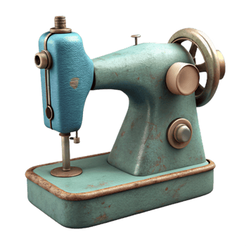 elegant contemporary Sewing Machine Vintage Style Side View Cutout Transparent Background authentic png