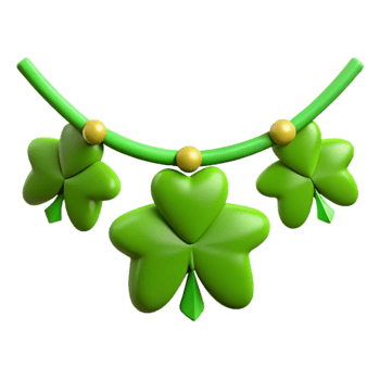 extraordinary contemporary Shamrock Garland Green Festive Isolated Element high quality png