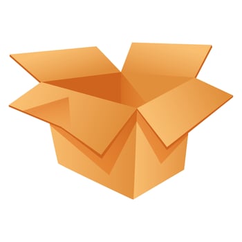 Cartoon open cardboard box. Packaging for parcel, delivery, transportation, cargo transportation. Slightly crumpled box. Gift craft box. vector