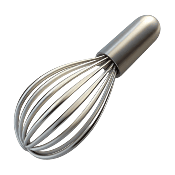 extraordinary abstract Shiny Steel Whisk Cutout on Transparent Background premium png